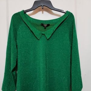 ALEX MARIE Holiday Green Shimmer Sweater